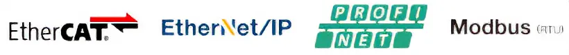 EtherCATc, EtherNet/IPTM, PROFINET, Modbus(RTU)