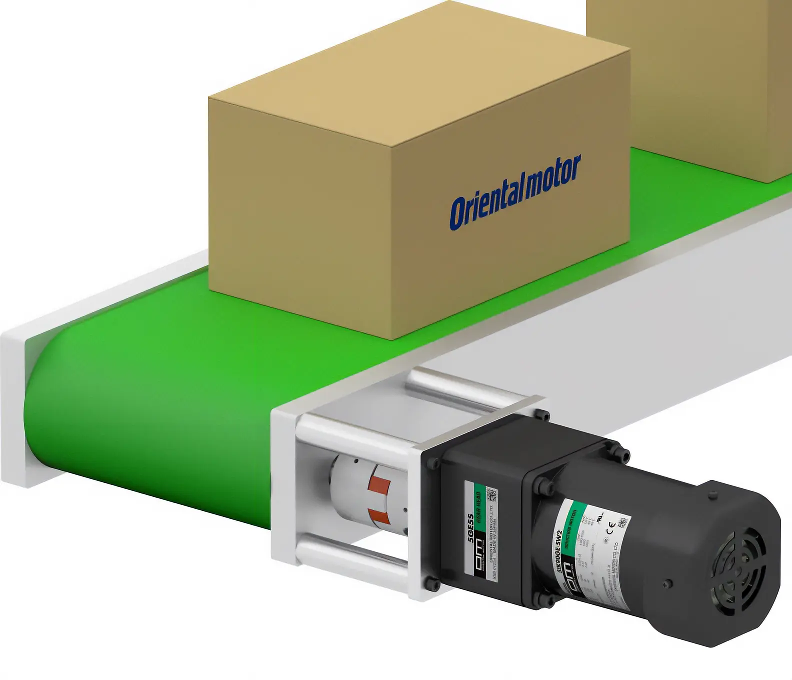 Image of the Motor Transfer Mechanism on the Side of the Belt Conveyor Examples of Miniaturization