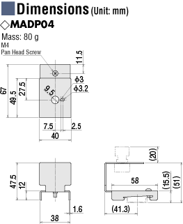 Mounting Bracket for External Speed Potentiometer and External Torque Potentiometer